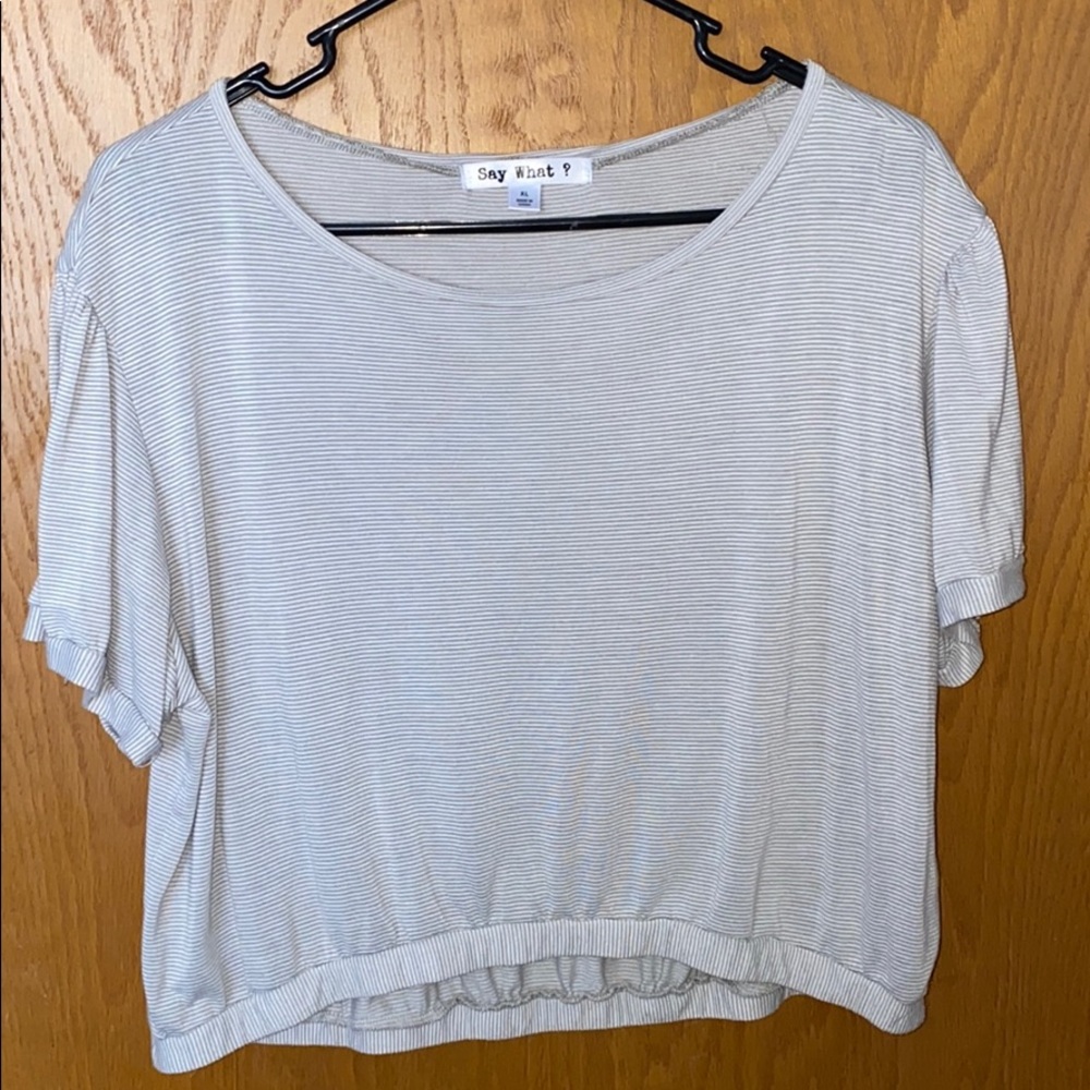 cropped striped cozy top